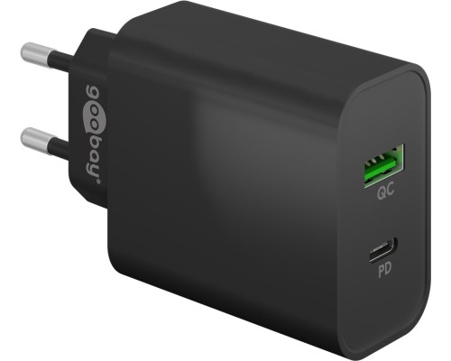 Dual USB Fast Charger USB-PD/QC (45 W) black