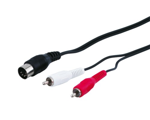 Audio Cable Adapter, DIN Male to Stereo RCA Male