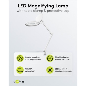 Goobay 8W LED Magnifying Lamp White