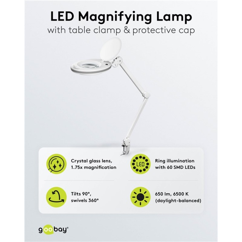 Goobay 8W LED Magnifying Lamp White