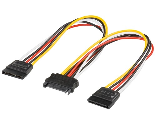 PC Y Power Cable/Adapter, SATA 1x Male to 2x Female