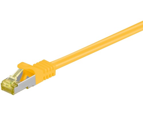 RJ45 Patch Cord CAT 6A S/FTP (PiMF), 500 MHz, with CAT 7 Raw Cable, yellow