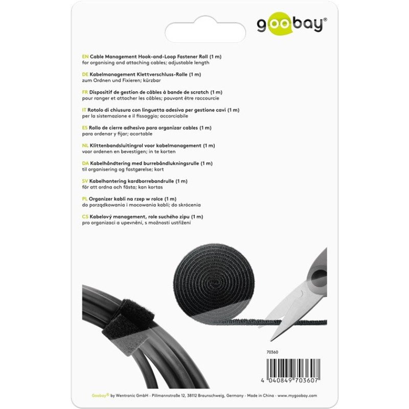Goobay Cable Management Set Hook and Loop