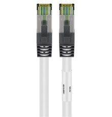 RJ45 (CAT 6A, 500 MHz) Patch Cable with CAT 8.1 S/FTP Raw Cable, white