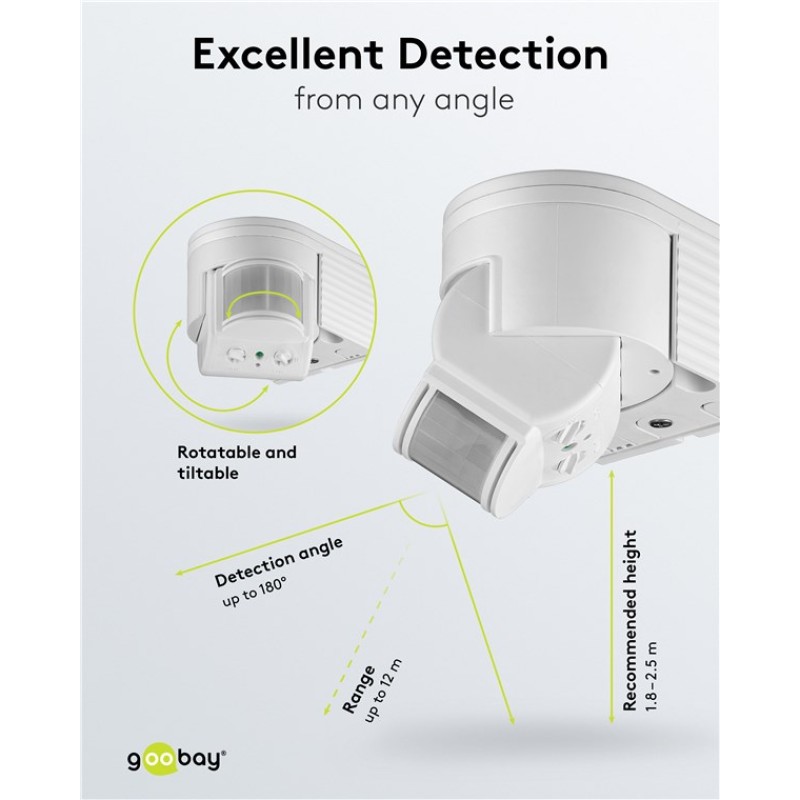 Goobay PIR Motion Sensor White