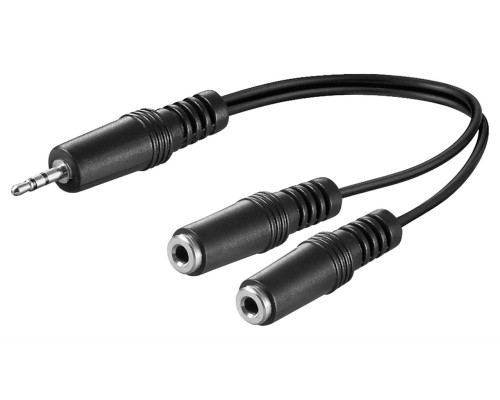 3.5 mm Audio Y-Shaped Cable Adapter, 1x Male to 2x Female Mono