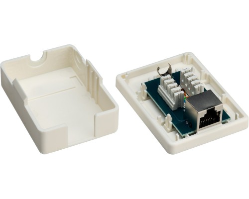 1-port RJ45 Surface Mount Installation Box, CAT6, STP, white