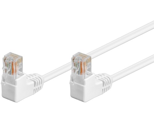 CAT 5e Patch Cable 2x 90° Angled, U/UTP, white