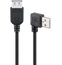 USB 2.0 Hi-Speed Extension Cable 90°, black