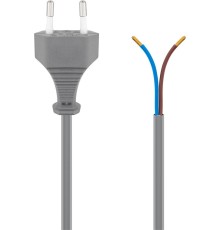 Cable with Euro Plug for Assembly, 1.5 m, Grey