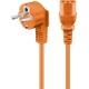Angled IEC Cord, 2 m, Orange