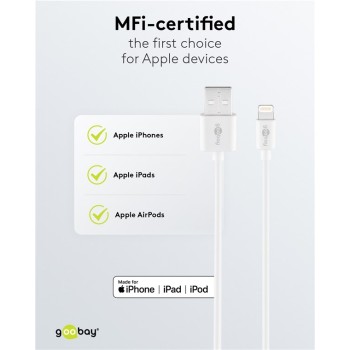 Goobay 1m Lightning Cable White