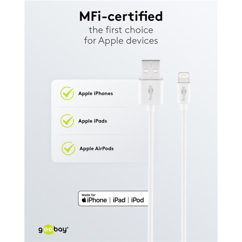 Goobay 1m Lightning Cable White