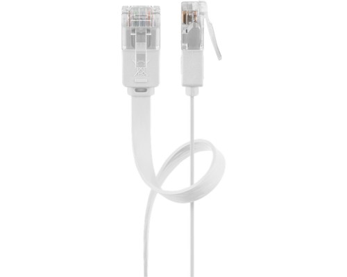 CAT 6 Flat Patch Cable, U/UTP, white