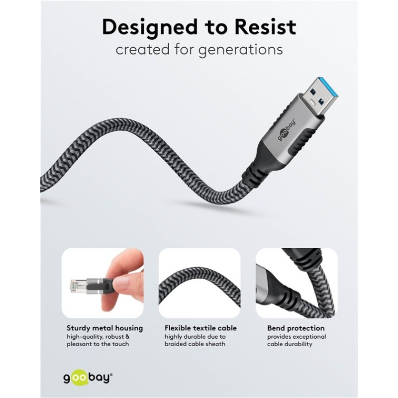 Goobay USB-C 3.0 to RJ45 Ethernet Cable 2m