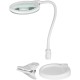 LED Magnifying Lamp with Base and Clamp, 6 W, white