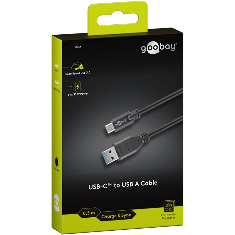 Goobay USB-C to USB-A Cable 0.5m Black