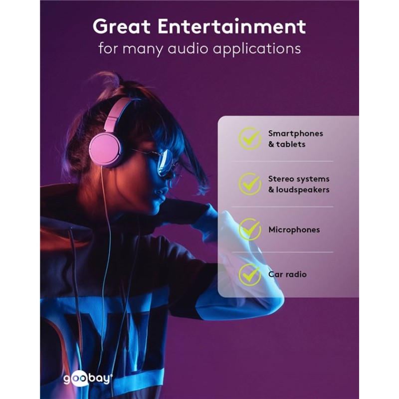 Goobay 4-Pin Headphone Audio Extension Cable