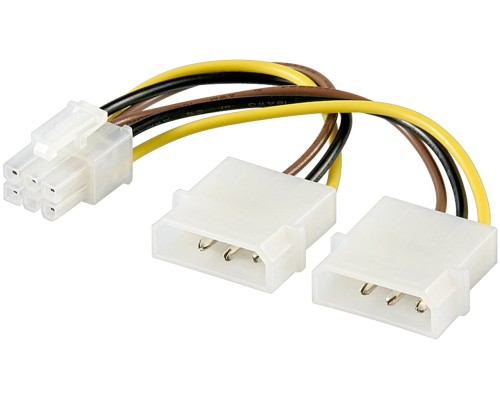 Power Cable/Adapter for PC Graphics Card, 6-Pin PCI-E/PCI Express