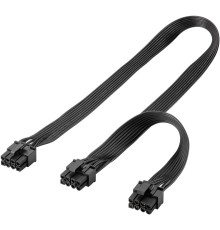Power Supply Cable 8-Pin Male to Dual 6+2 Male for PCIe