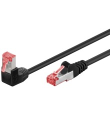 CAT 6 Patch Cable 1x 90° Angled, S/FTP (PiMF), black
