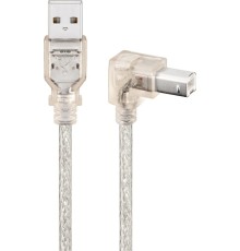 USB 2.0 Hi-Speed Cable 90°, transparent