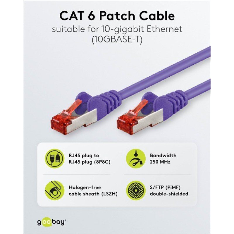 Goobay Cat6 Ethernet Cable 2m Violet