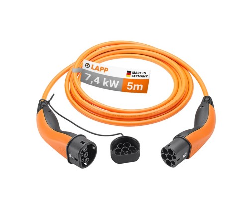 Type 2 Charging Cable, up to 7.4 kW, 5 m, orange