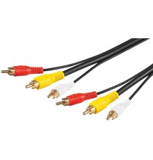 Composite Audio/Video Connector Cable, 3x RCA with RG59 Video Cable