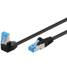 CAT 6A Patchcable 1x 90° Angled, S/FTP (PiMF), black