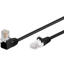 CAT 5e Patch Cable 1x 90° Angled, U/UTP, black