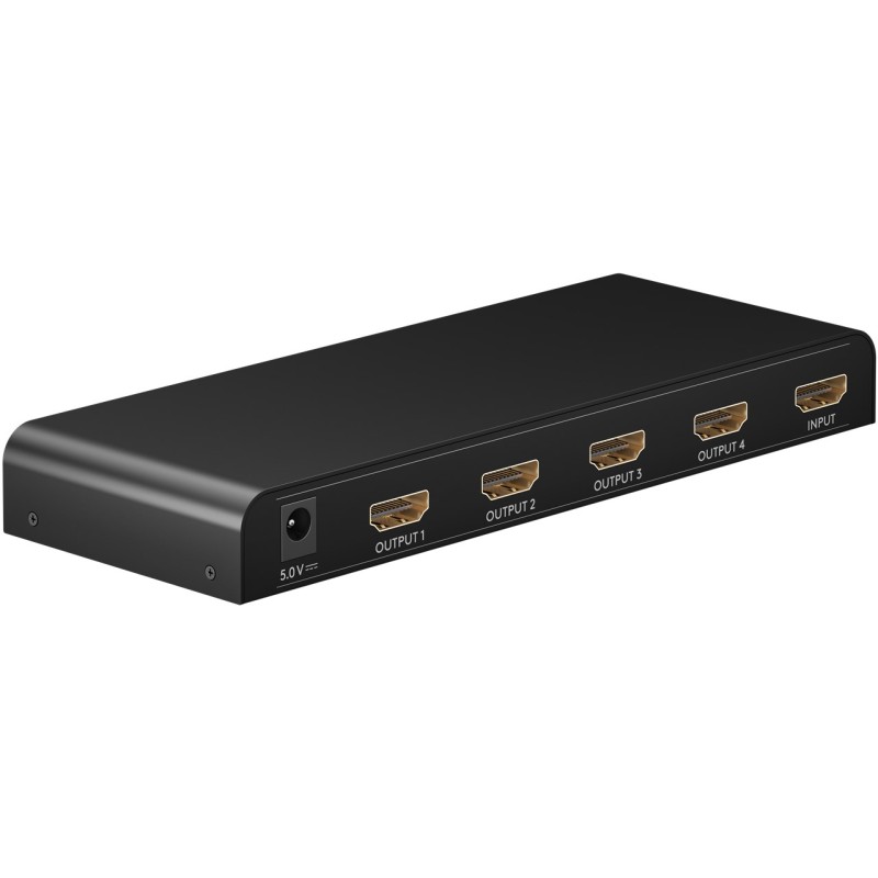 Goobay 1 to 4 HDMI Splitter 4K 30Hz Black