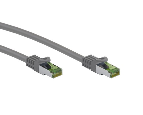 RJ45 patch cord with CAT 8.1 S/FTP raw cable, AWG 26, grey