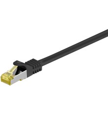 RJ45 Patch Cord CAT 6A S/FTP (PiMF), 500 MHz, with CAT 7 Raw Cable, black