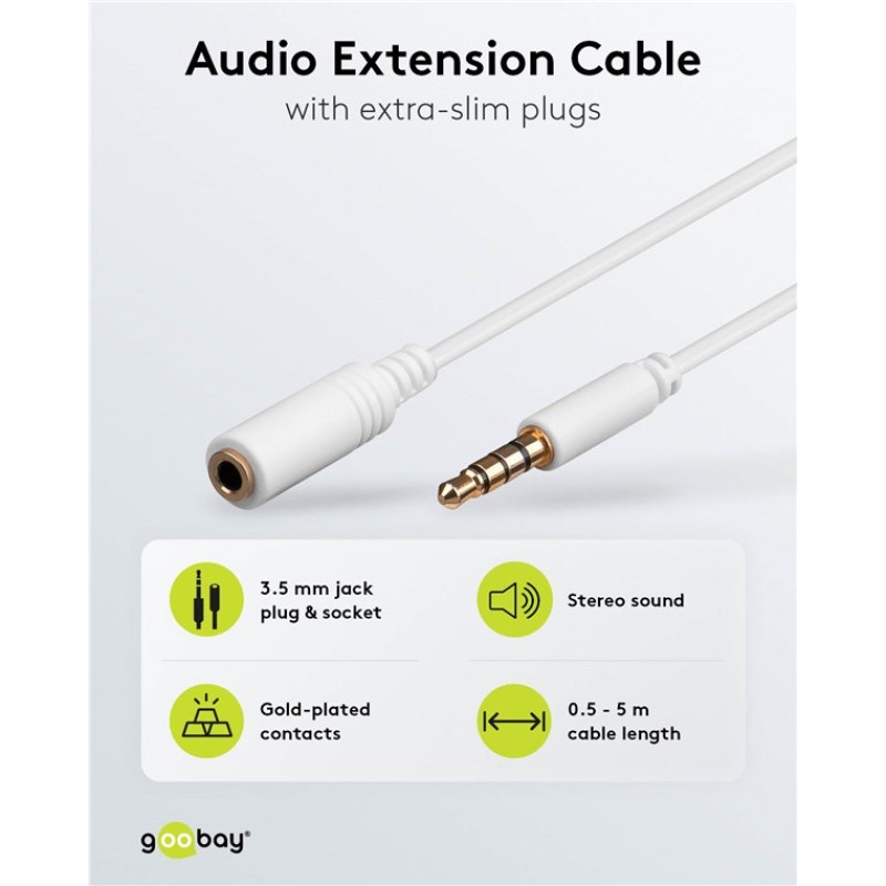 Goobay 4-Pin Headphone Audio Extension Cable