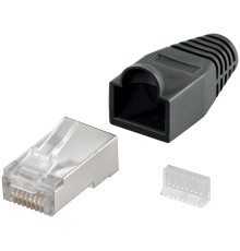 RJ45 Plug, CAT 5e STP Shielded with Strain-relief Boot
