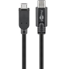 USB 2.0 Cable (USB-C™ to Micro-B 2.0), Black