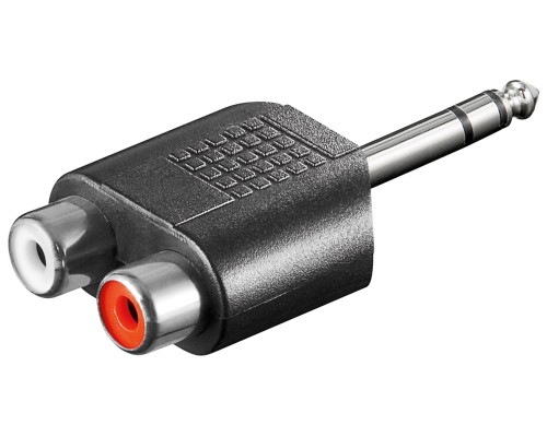 RCA Adapter, Stereo Female to AUX Jack, 6.35 mm Male