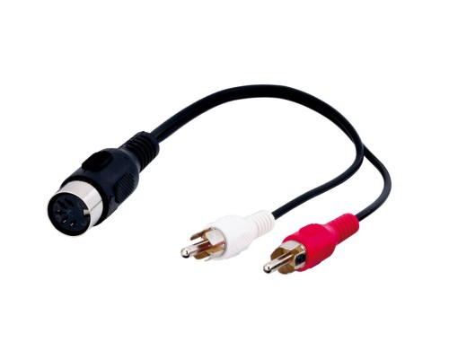 Audio Cable Adapter, DIN Female to Stereo RCA Male