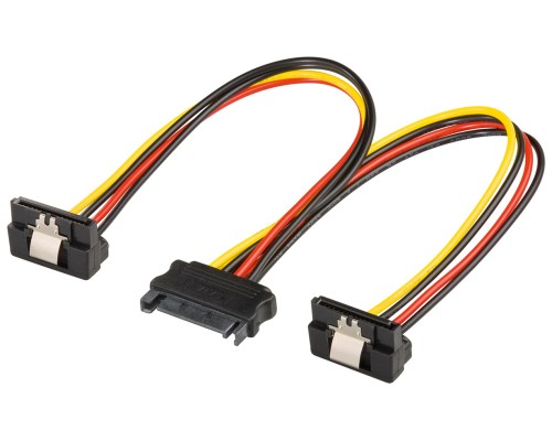 PC Y Power Cable/Adapter, SATA 1x Male to 2x Female 90°