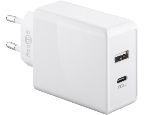 Dual USB-C™ PD (Power Delivery) Fast Charger (28 W), White