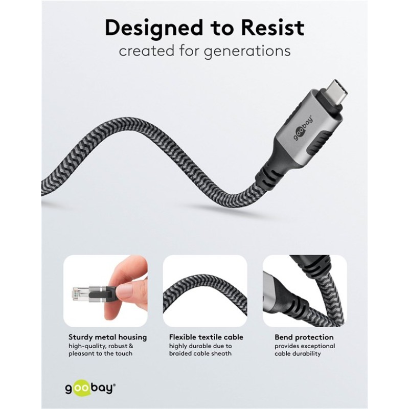 Goobay USB-C 3.1 to RJ45 Ethernet Cable 1m