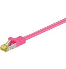 RJ45 Patch Cord CAT 6A S/FTP (PiMF), 500 MHz, with CAT 7 Raw Cable, magenta