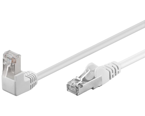CAT 5e Patch Cable 1x 90° Angled, F/UTP, white