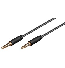 AUX Audio Connector Cable, 3.5 mm Stereo, 4-Pin, Slim, CU
