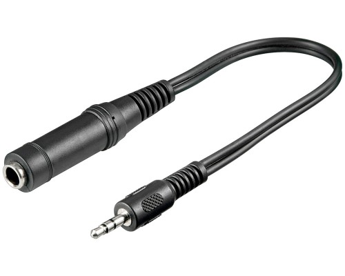 Headphone Adapter, 3.5 mm Male to 6.35 mm Female