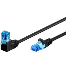 CAT 6A Patch Cable 1x 90° Angled, U/UTP, black