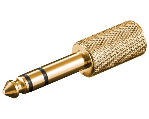 Headphone Adapter, AUX Jack, 6.35 mm to 3.5 mm, Gold Version