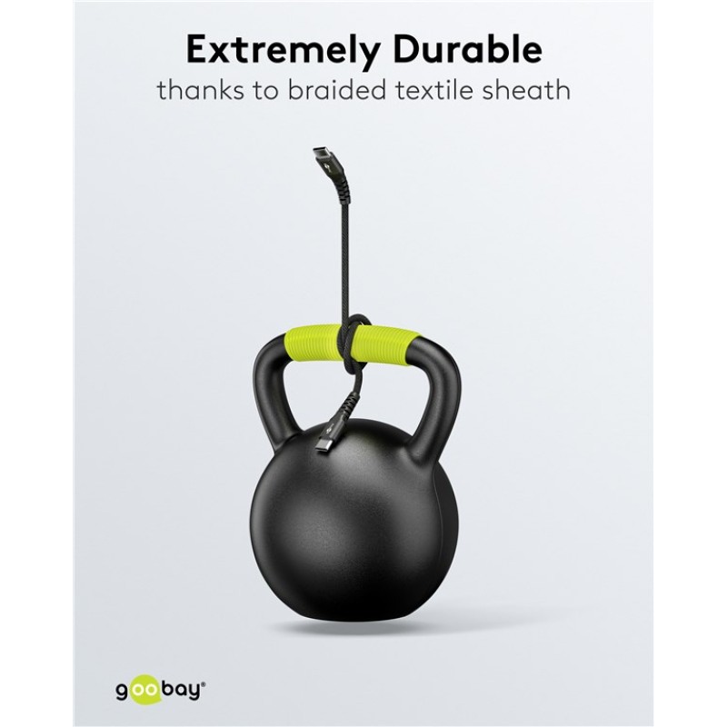 Goobay USB-C 3m Textile Cable Black