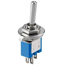Toggle Switch Subminiature, 1x UM, 3 Pins, Blue Housing